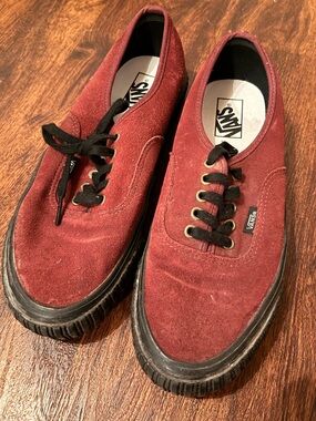 Vans Men’s Canvas Low-Top Sneakers - Burgundy with Black Accents